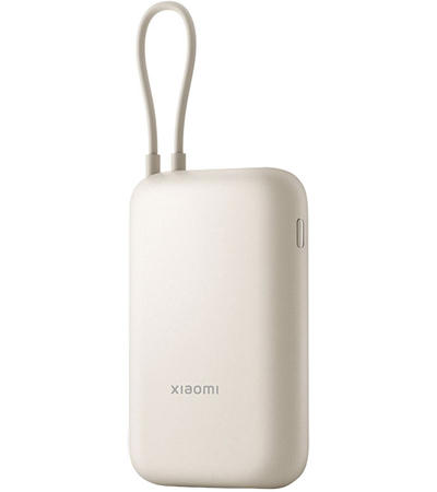Внешний аккумулятор Xiaomi Pocket Power Bank With Cable 10000mAh (P15ZM) Beige, Цвет: Бежевый, изображение 2 - GOODMi