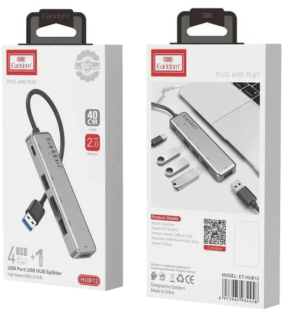 USB-хаб Earldom HUB12 Grey, изображение 2 - GOODMi