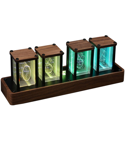 Ламповые часы Qite Marvel 4 Tubes (деревянный корпус из ореха), изображение 3 - GOODMi