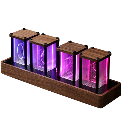 Ламповые часы Qite Marvel 4 Tubes (деревянный корпус из ореха), изображение 2 - GOODMi