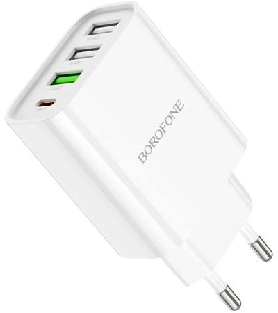 Сетевое зарядное устройство Borofone BA79A (PD20W+3USB 3.0A/QC3.0/18W) White, изображение 5 - GOODMi