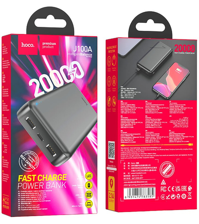 Внешний аккумулятор Hoco J100A 20000 mAh Black, изображение 5 - GOODMi