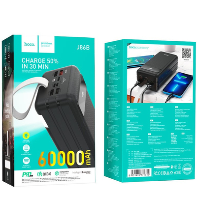 Внешний аккумулятор Hoco J86B 60000 mAh 22.5W Black, изображение 6 - GOODMi