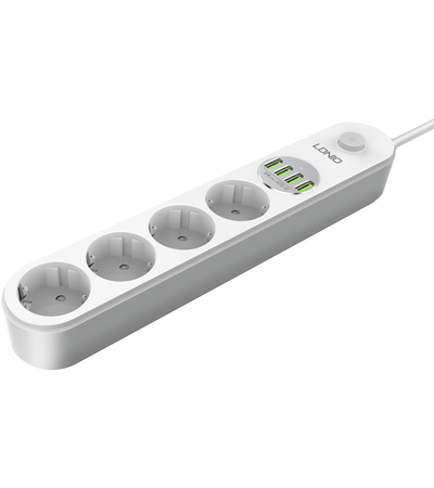 Сетевой фильтр Ldnio SE4432 (4 розетки, 4 USB), изображение 2 - GOODMi