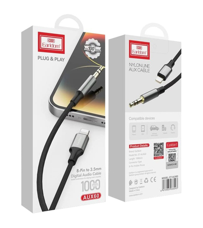 Адаптер-кабель Earldom AUX60 Lightning - Jack 3.5mm 1м, изображение 5 - GOODMi