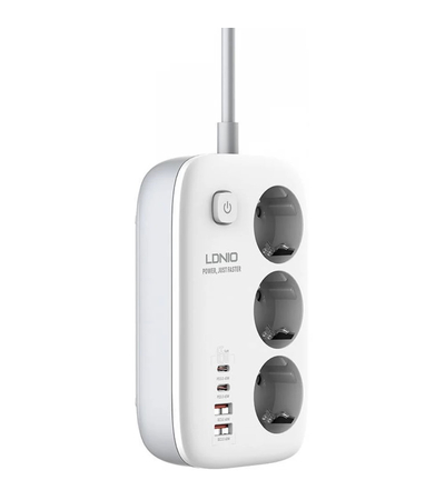 Сетевой фильтр Ldnio SE3436 (3 розетки, 2 USB, 2 PD), изображение 2 - GOODMi