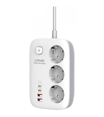 Сетевой фильтр Ldnio SE3436 (3 розетки, 2 USB, 2 PD), изображение 3 - GOODMi