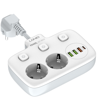 Сетевой фильтр Ldnio SE2435 (2 розетки, 3 USB, 1 PD), изображение 3 - GOODMi