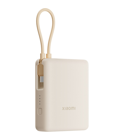 Внешний аккумулятор Power Bank 10000 Integrated Cable 10000mAh 33W Бежевый, Цвет: Бежевый, изображение 2 - GOODMi