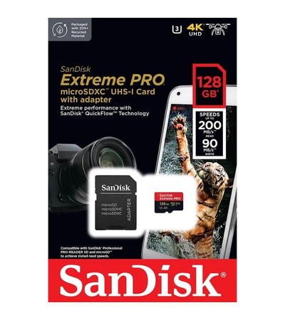 Карта памяти microSD SanDisk Extreme Pro 128GB + адаптер, изображение 5 - GOODMi