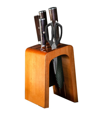 Набор ножей из дамасской стали Damascus Knife Sets (4 ножа, ножницы и подставка), изображение 2 - GOODMi
