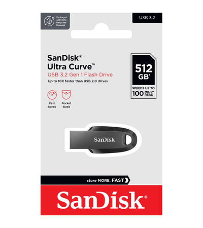 USB флешка SanDisk CZ550 Ultra Curve 512GB Черная, изображение 5 - GOODMi