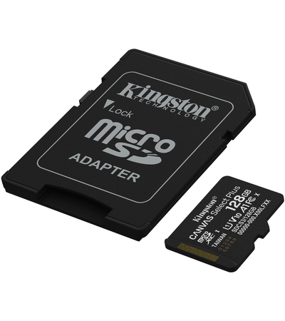 Карта памяти Kingston Canvas Select Plus microSDXC 128GB + SD адаптер, изображение 2 - GOODMi