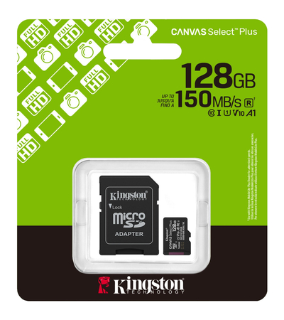 Карта памяти Kingston Canvas Select Plus microSDXC 128GB + SD адаптер, изображение 3 - GOODMi
