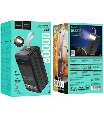 Внешний аккумулятор Hoco DB50 80000mAh Черный, изображение 4 - GOODMi
