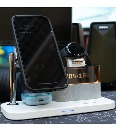 Беспроводное зарядное устройство C09Pro Qi2 3в1 Белое, Цвет: Белый, изображение 3 - GOODMi