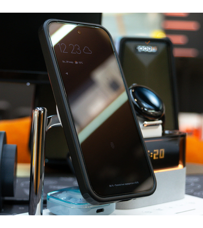 Беспроводное зарядное устройство C09Pro Qi2 3в1 Белое, Цвет: Белый, изображение 4 - GOODMi