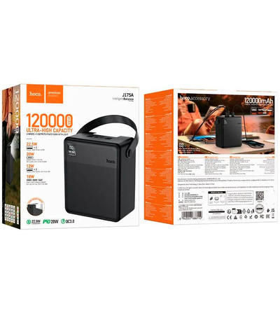 Внешний аккумулятор HOCO J175A 120000mAh (22.5W) Black, изображение 5 - GOODMi