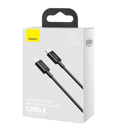 Кабель Baseus Superior Series Type-C/Lightning 20W 2m Black (CATLYS-C02), изображение 5 - GOODMi
