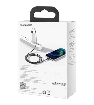 Кабель Baseus Superior Series Type-C/Lightning 20W 2m Black (CATLYS-C02), изображение 6 - GOODMi