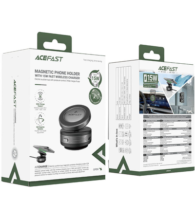 Автомобильный держатель ACEFAST E29 Magnetic Wireless Charging 15W Grey, изображение 5 - GOODMi