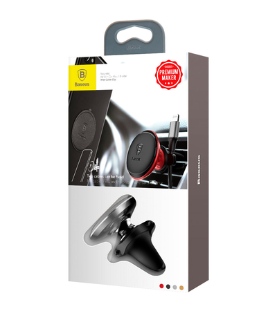 Автомобильный держатель Baseus Magnetic Air Vent (SUGX-A01) Black, изображение 7 - GOODMi