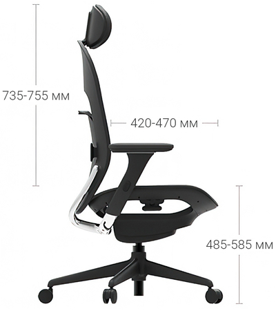 Кресло руководителя Mijia Ergonomics Chair (Черное), Цвет: Черный, изображение 3 - GOODMi