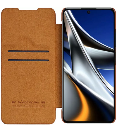 Чехол-книжка Nillkin Qin Pro для POCO X4 Pro коричневый, Основной цвет: Коричневый, изображение 5 - GOODMi