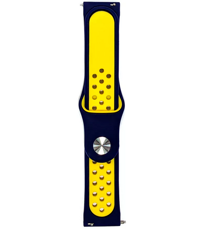 Ремешок силиконовый спортивный 22mm Синий/Желтый, изображение 2 - GOODMi