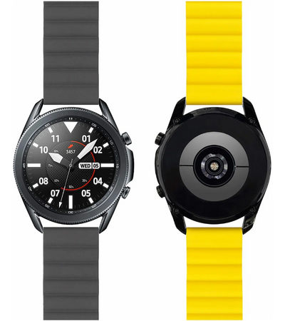 Ремешок силиконовый Lyambda Acrux Grey/Yellow (DSJ-32-22-GY), изображение 2 - GOODMi