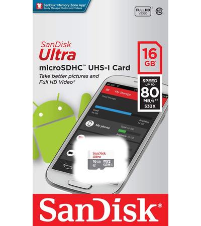 Карта памяти microSD SanDisk Ultra 16GB, изображение 2 - GOODMi