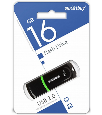 USB флешка Smartbuy Paean 16GB Black, изображение 2 - GOODMi