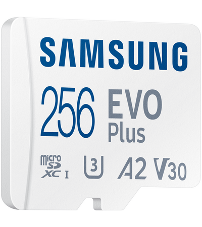 Карта памяти microSD Samsung EVO Plus 256GB + адаптер, Объем: 256 ГБ, изображение 3 - GOODMi