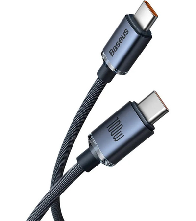 Кабель Baseus Crystal Shine Type-C - Type-C 100W 1.2м Black, изображение 2 - GOODMi