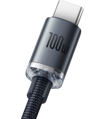 Кабель Baseus Crystal Shine Type-C - Type-C 100W 1.2м Black, изображение 3 - GOODMi