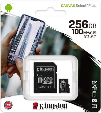 Карта памяти microSD Kingston Canvas Select Plus 256GB + адаптер, изображение 3 - GOODMi