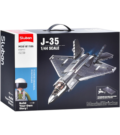 Конструктор Sluban Jet J-35 (M38-B1186), изображение 3 - GOODMi