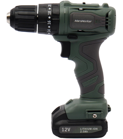 Аккумуляторная дрель-шуруповерт MarsWorker 12V Impact Drill Green, изображение 2 - GOODMi