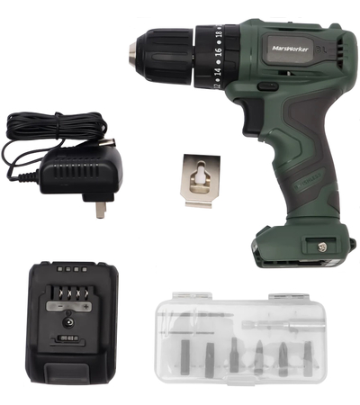Аккумуляторная дрель-шуруповерт MarsWorker 12V Impact Drill Green, изображение 4 - GOODMi