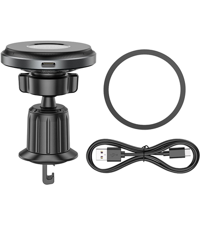 Автодержатель с БЗУ Borofone BH202 15W (Черный), изображение 6 - GOODMi