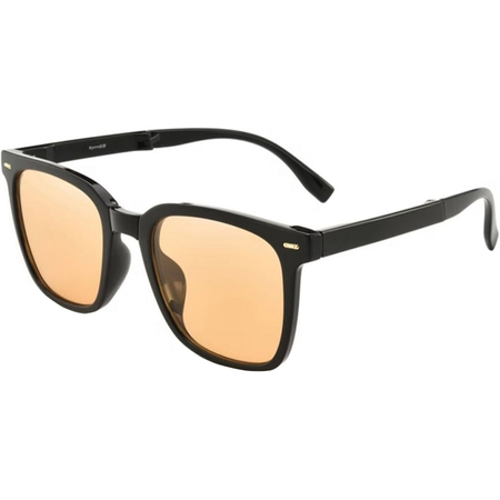 Солнцезащитные складные очки Mingye 18266-C2 Black (светлые стекла), изображение 2 - GOODMi