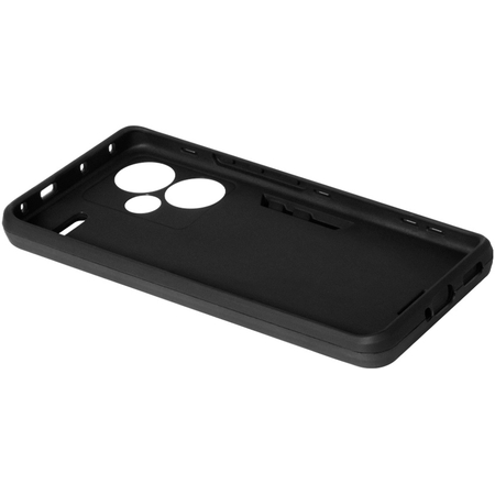 Противоударный чехол с металлической пластиной для магнитного держателя и кольцом для Redmi Note 13 Pro Plus (5G) Black, изображение 3 - GOODMi