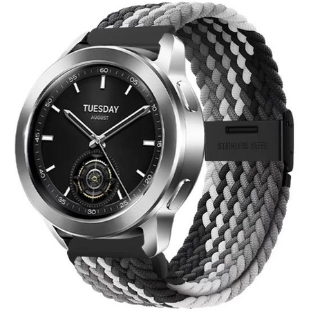 Ремешок нейлоновый с пряжкой 22mm Черный-белый - GOODMi