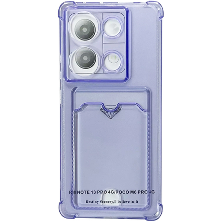 Чехол-накладка силиконовая с отделением для карты для Redmi Note 13 Pro (4G) Фиолетовый - GOODMi