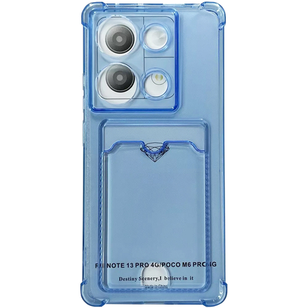 Чехол-накладка силиконовая с отделением для карты для Redmi Note 13 Pro (4G) Синий - GOODMi