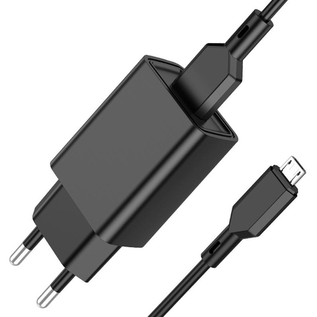 Сетевое зарядное устройство Borofone BA68A USB (2.1A) + кабель Micro Black, Цвет: Черный, изображение 4 - GOODMi