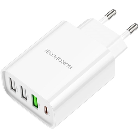 Сетевое зарядное устройство Borofone BA79A (PD20W+3USB 3.0A/QC3.0/18W) White, изображение 4 - GOODMi