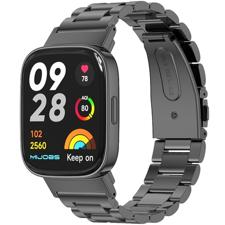 Ремешок стальной для Redmi Watch 4/Band 8 Pro черный, Основной цвет: Черный - GOODMi