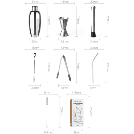 Коктейльный набор Circle Joy Cocktail Shaker Set 7 в 1 (CJ-CSB01), изображение 2 - GOODMi