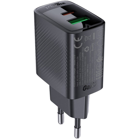 Сетевой адаптер ACEFAST A78 GaN 20W (USB-C+USB-A) Black - GOODMi